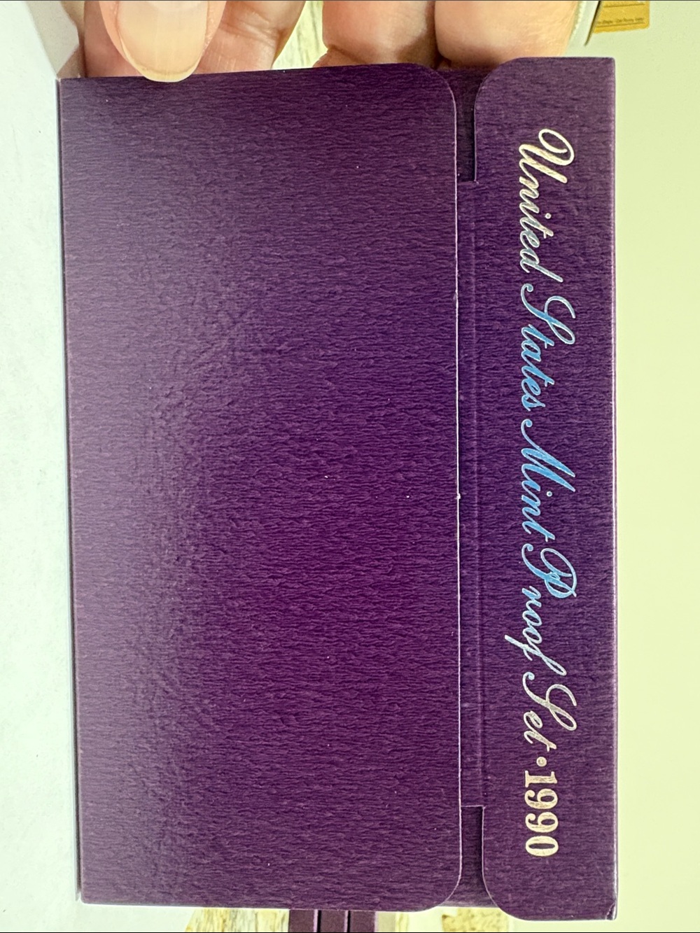 US Mint Proof Set 1990 5 coin set - burgundy cover